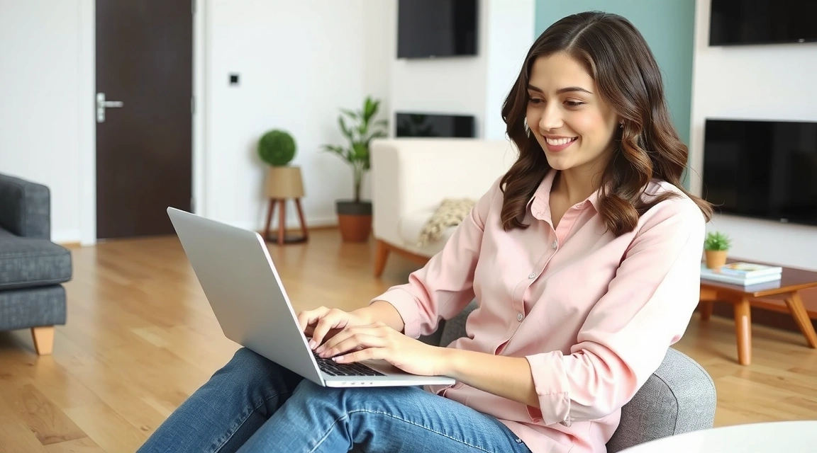 Frau bei Online-Beratung am Laptop