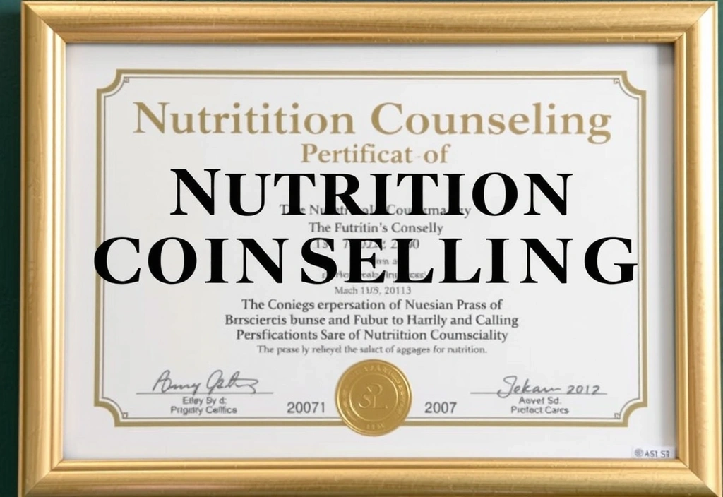 Symbolbild eines Zertifikats für Ernährungsberatung, gerahmt und professionell präsentiert.